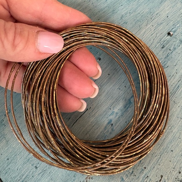 Gold-Tone 43 Interlocking Bangle Bracelets - Picture 5 of 9